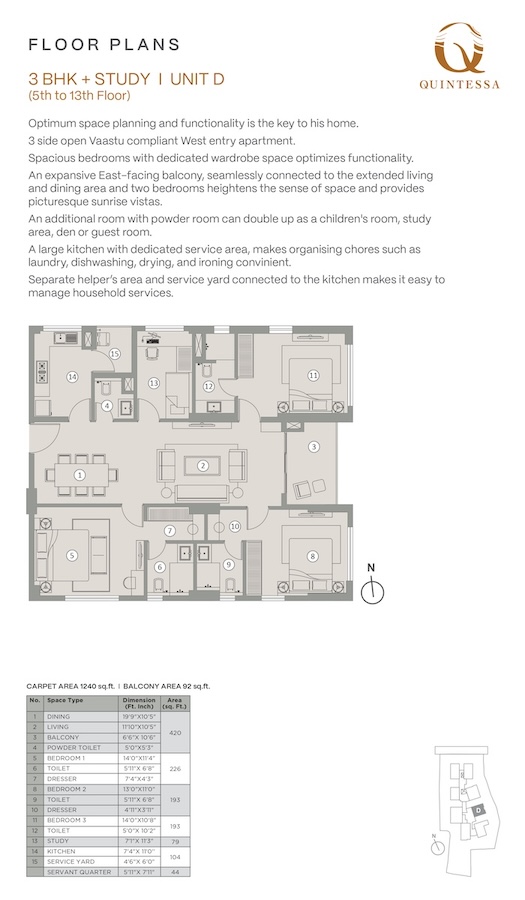 Quintessa : The Pinnacle of Luxury Living in the Heart of Kolkatas Kankurgachi Floor plan